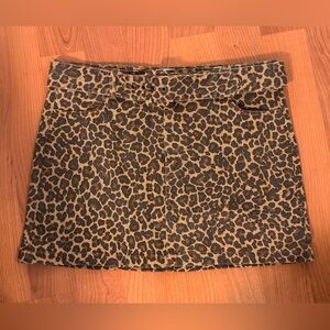 Show Me Your MuMu Leopard Denim Mini Skirt